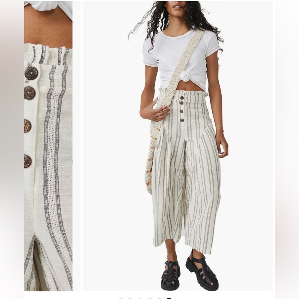 Free People free-est Poppy Stripe Wide Leg Pants size small- like new